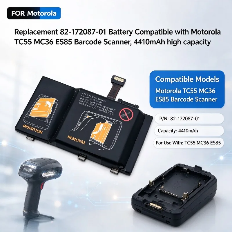 Replacement 82-172087-01 Battery Compatible with Motorola TC55 MC36 ES85 Barcode Scanner, 4410mAh high capacity