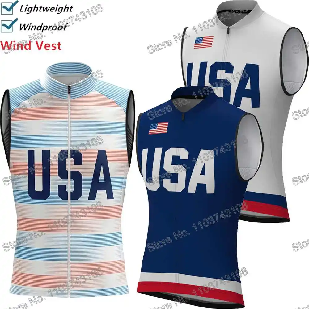 Велосипедная ветровка USA Team 2026 Pro Race для мужчин и женщин, летняя, без рукавов, для шоссейных и горных велосипедов, спортивная куртка