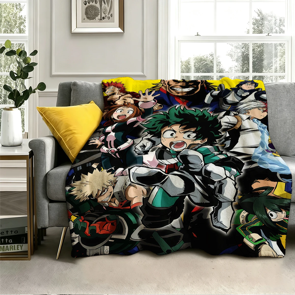 My Hero Academia Flannel Blanket Warm Soft Halloween Christmas Couch Warm Cozy Decorative Decor Gift for All Season