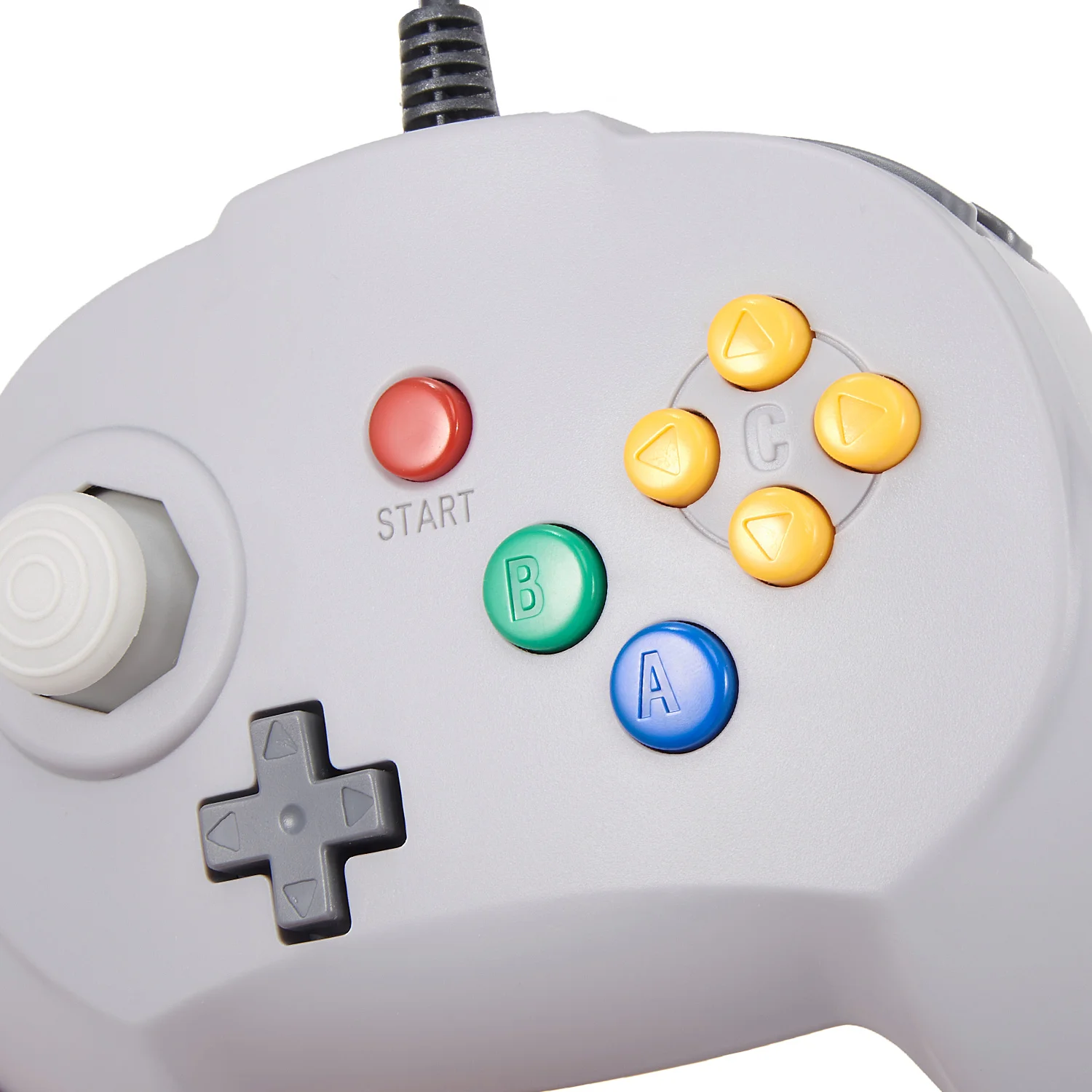 Retro for N64 Mini Controller Wired Remote Bit Game Pad Upgraded Joystick Controller for Classic N64 Console (Gray)