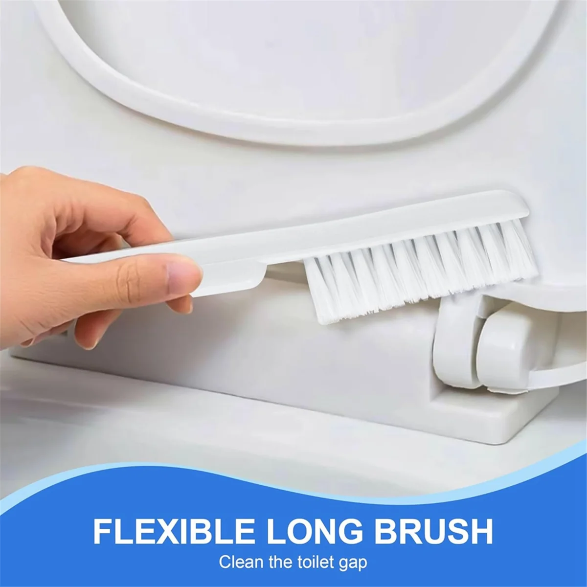 2025+ Toilet Brush and Plunger Set with Crevice Cleaning Brush, White Plunger and Brush Combo with Hidden Holder