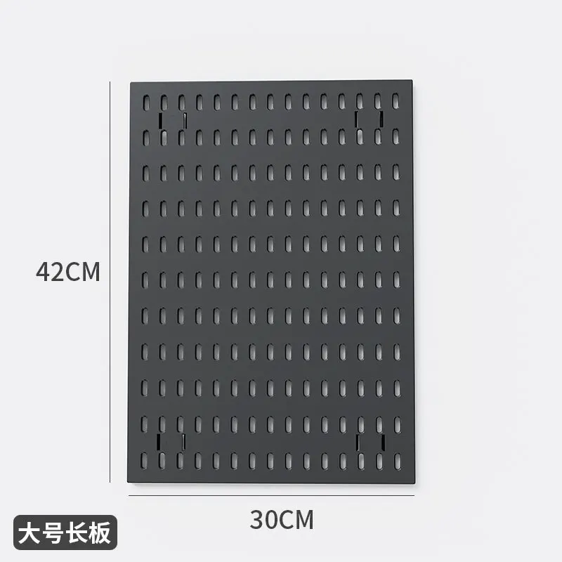 Paneles de exhibición perforados negros para el hogar y la oficina, organizador de pared con tablero perforado para sala de juegos, tablero perforado para cocina