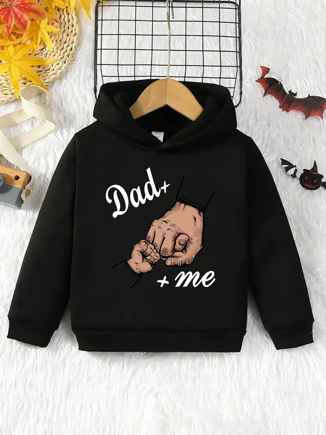 DAD ME 0715 Boys' Casual Pullover Long-Sleeved Sweatshirt, Children's Autumn and Winter Sports Shirt, Children's Hooded Top
