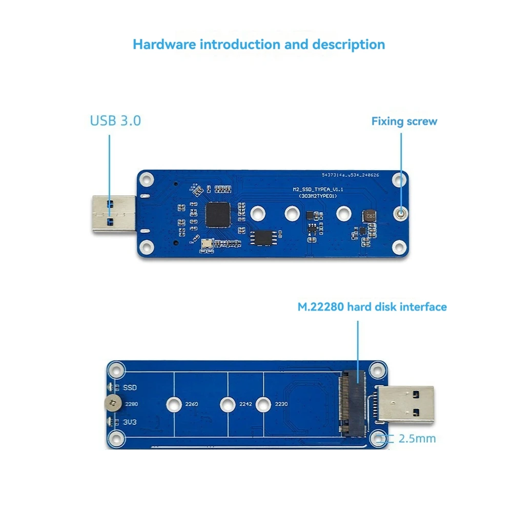 USB 3.0 to M-Key NVME USB3.2 Adapter for 2230 2240 2260 2280 M2 SSD_N34R