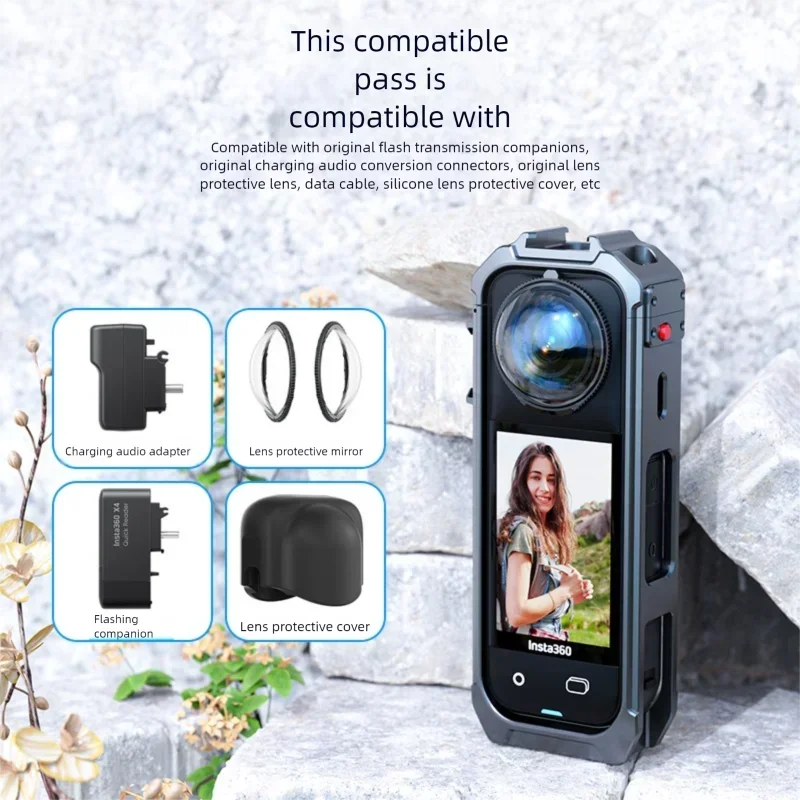 AFaith ل Insta360 X5 الإفراج السريع قفص أرنب سبائك الألومنيوم خفيفة للغاية إطار حماية الكاميرا Insta 360X5 الملحقات