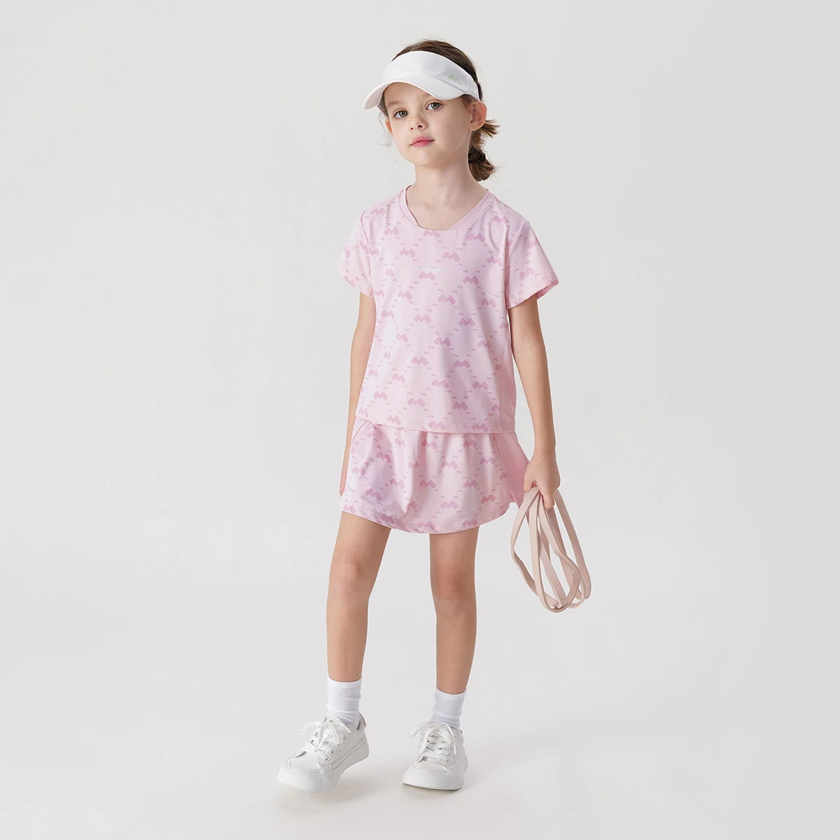 MARC&JANIE Girls Mesh Breathable Sports Short Sleeve Two-Piece Set for Summer 240621