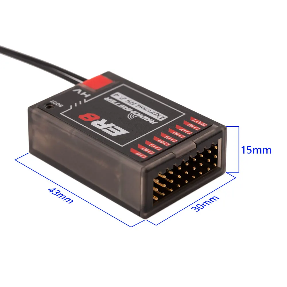 In Stock Radiomaster ER8 8CH PWM CRSF ExpressLRS RC Receiver 2.4Ghz 100mw Dual Antenna Support Voltage Telemetry Wifi Update