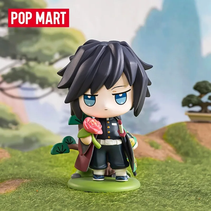 POP MART Demon Slayer Geboorte Bloem Serie Anime Action Figure Guess Bag Ornament Beeldjes Home Decor Desktop Poppen Model Gift