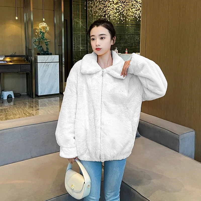 

Furry Jacket Ladies Fashion Leisure Coats New Arrival Female Cashmere Clothes Autumn Winter Women Outwear Girls Loose Jacket