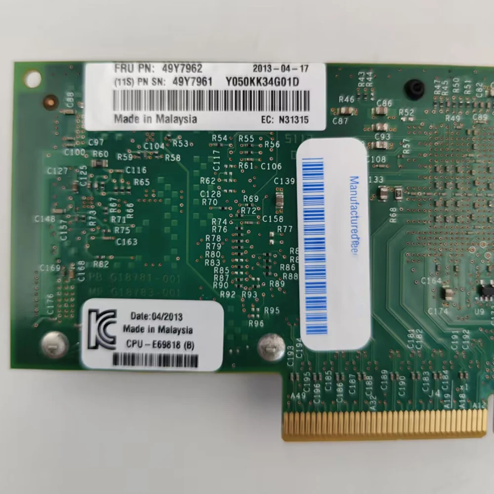 สําหรับ IBM X520 10G Dual Port 10G การ์ดเครือข่าย 3850X5 X6 X3650M5 49Y7961 49Y7962