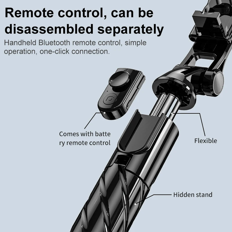 Selfie Stick And Tripod Wireless Remote Expandable Tripod Portable Detachable Remote Control BT Remote Compatible With IPhone