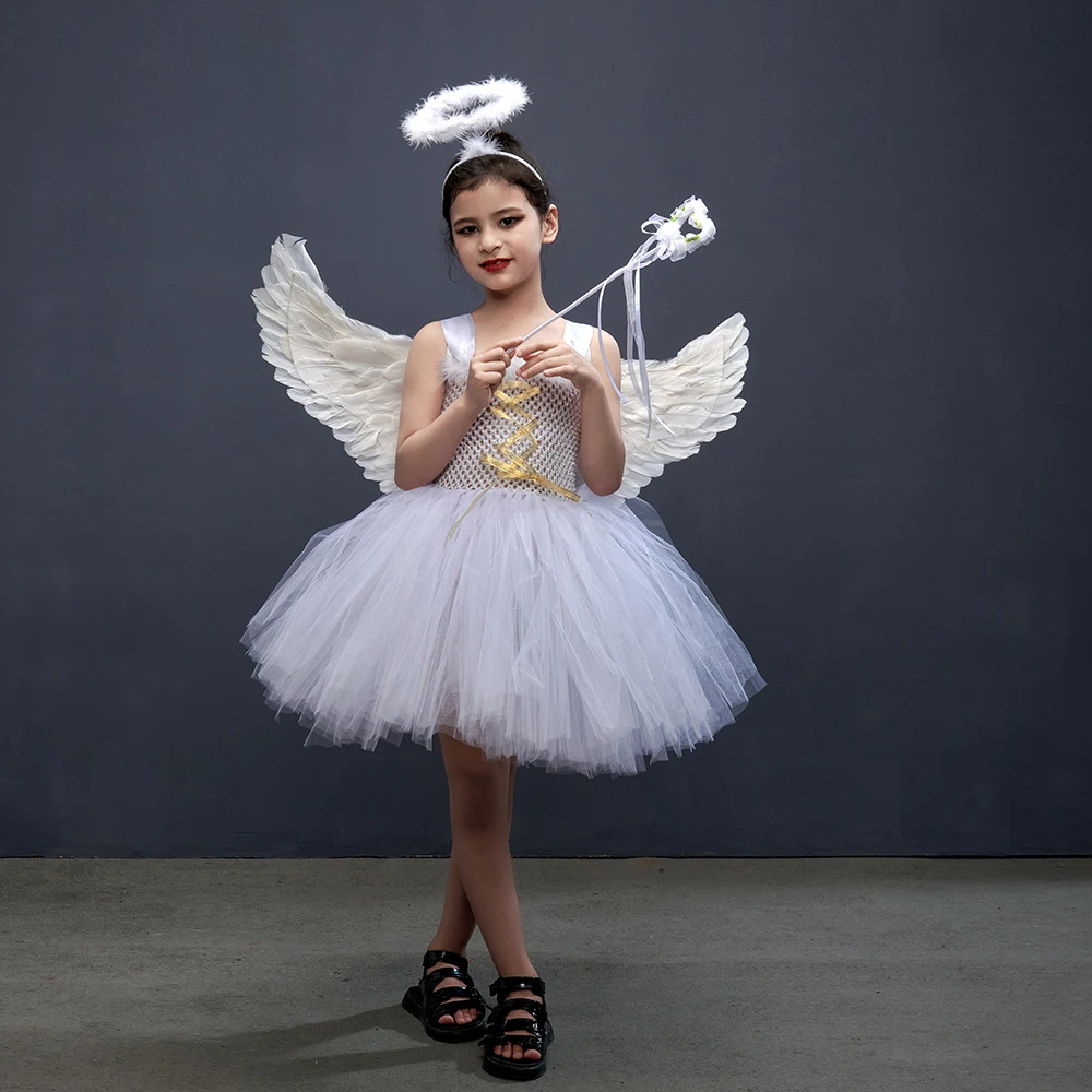 White Angel Heaven Christmas Fancy Dress Up Costume for Girls Cosplay  Halloween Party Tutu Dress Princess Fairy Kids Outfit - AliExpress 1501