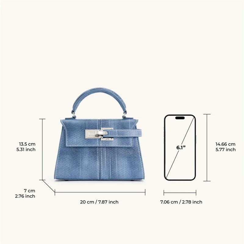 JW PEI Women's Handbag Elise Designer Fashion 2025 New Denim Blue Tote Bag Small Square Crossbody Bag Premium Women Bag