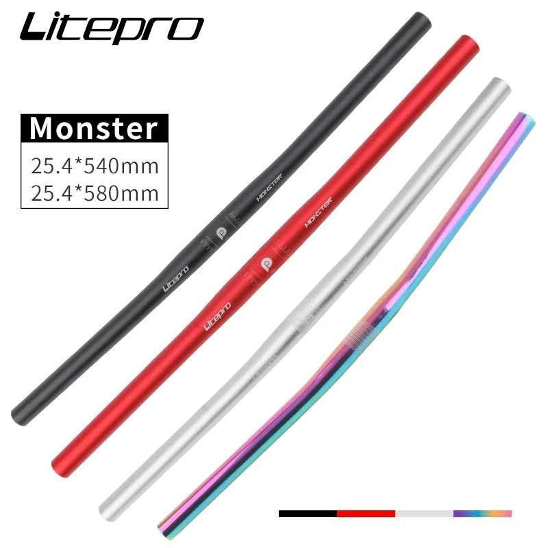 Litepro Monster Folding Bike Horizontal 25.4*540/580mm Aluminium Alloy Ultra Light Handlebars Bicycle Parts