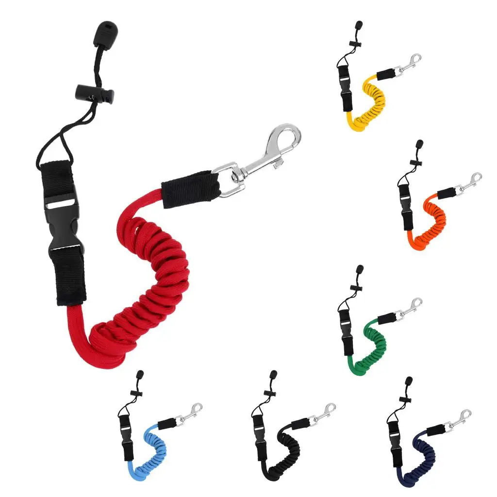 

Safety Kayak Paddle Leash Elastic TPU Fishing Rod Cord Coiled Tie Rope Secure Accessory for Canoe Outdoor Boat