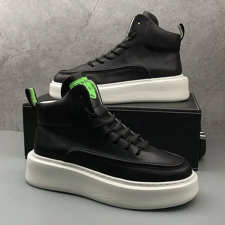 Mens shoes high-top casual sneakers invisible raised heels waterproof comfortable delicate uppers wear-resistant soles men shoe