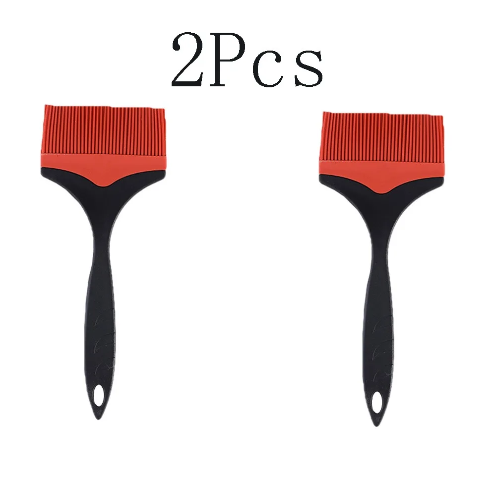 2Pcs Silicone Basting Brush Extra Wide Red and Black Kitchen Brush Large Heat Resistant BBQ Pastry Brush Cooking Grilling Baking