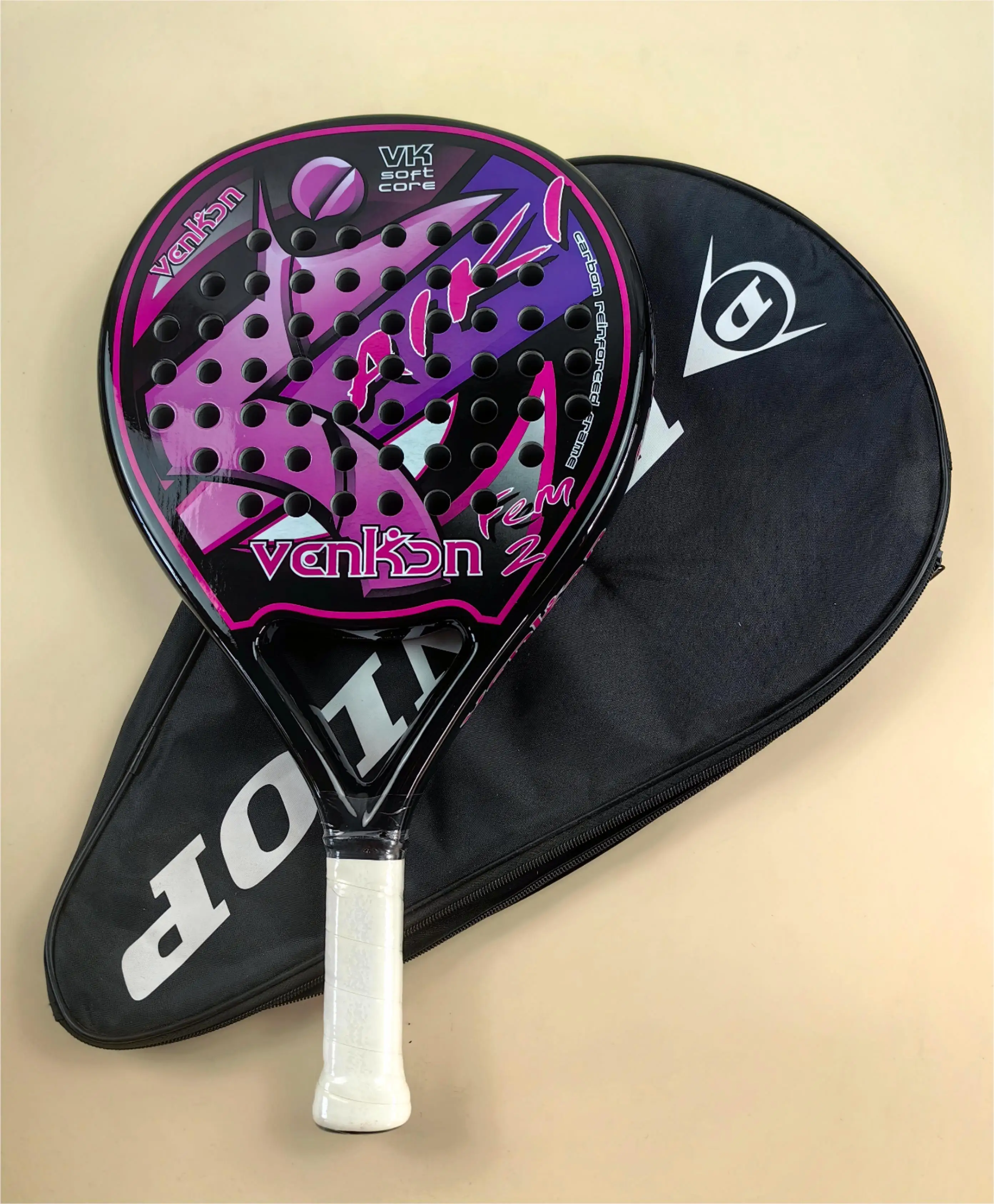 Padel Racket Carbon Fiber Surface with EVA Memory Flex Foam Core Padel Tennis Racquets Lightweight
