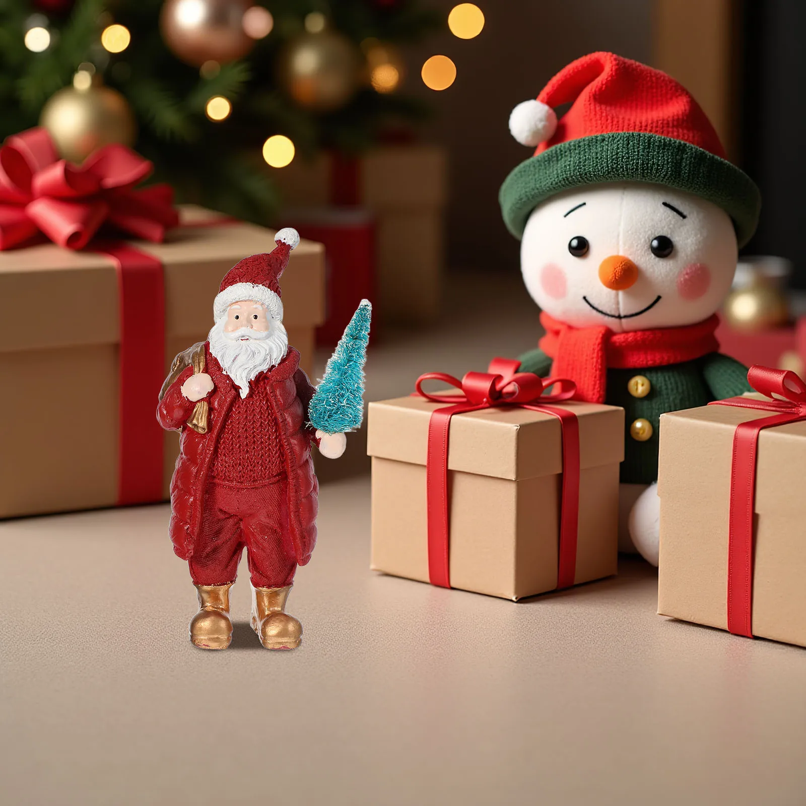 

Santa Claus Ornament Christmas Decorations Xmas Decors Sculptures Party Ornaments Resin