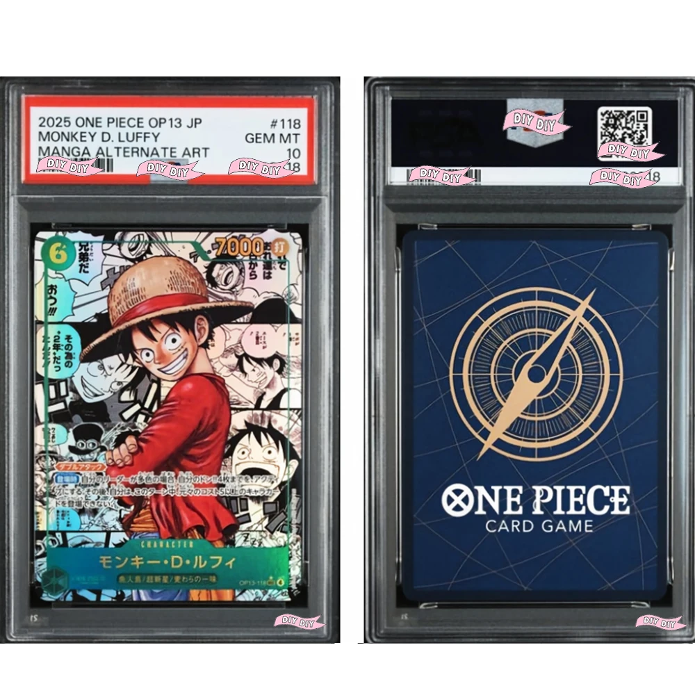 DIY 2025 ONE PIECE MONKEY D. LUFFY JP OP13-CARRYING ON HIS WILL #118 MANGA ALTERNATE ART10 Points Rating Gift Display Copy Card