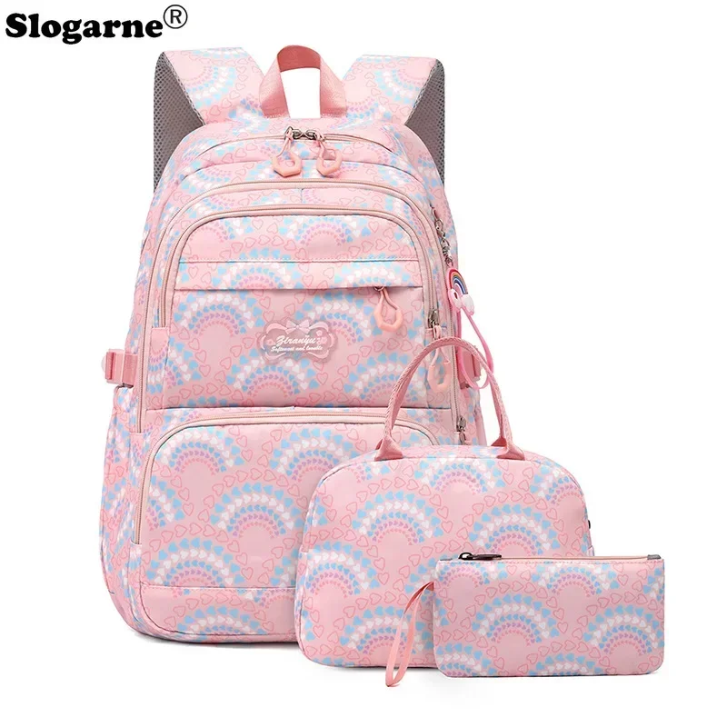 Kinder Neue Rucksack Mädchen Primäre Schul Studenten Mode Schulranzen Kinder Große Kapazität Rucksack 3 stücke Sets Wasserdichte Taschen