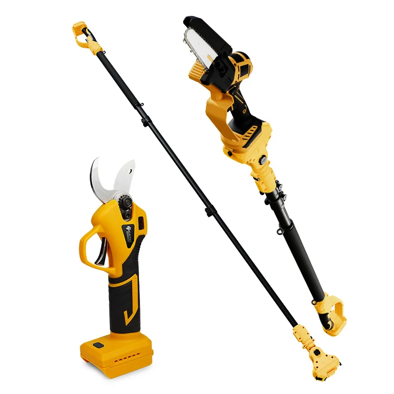Electric Industrial Brushless 20V Battery Chain Saw Pruner Cordless Scissors Reach Extension Pole Garden Pruner