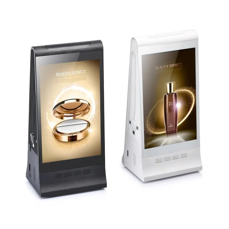 داخلي مزدوج 7 بوصة LCD تعمل باللمس واي فاي CMS التحكم عن بعد مطعم بار البنك الجدول عرض الإعلان لافتات رقمية