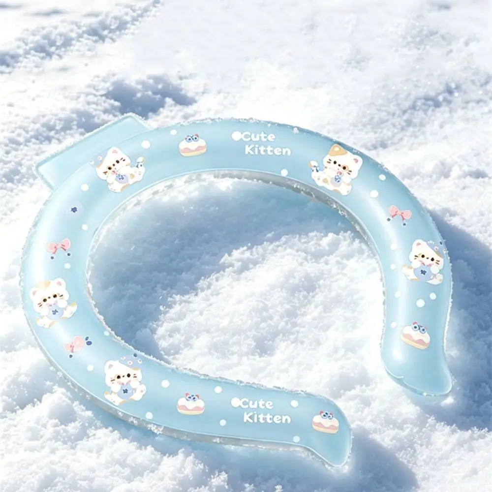 Cartoon Neck Cooling Ring Lasting Sunstroke Prevention Neck Cooling Tube Freezable Wearable Neck Cooler for Hot Flashes