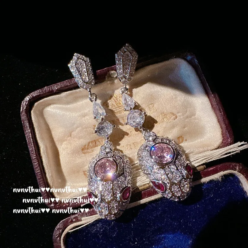 New Fashion Luxury Sparkling CZ Snake Shaped Jewelry Sets for Women Gorgeous Banquet Wedding Party Necklace Earrings Bangle Ring