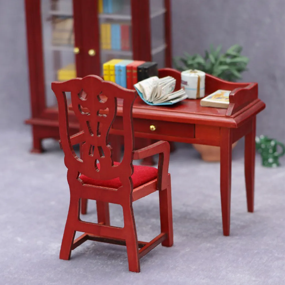 

2Pcs Mini Wooden Chair Dollhouse Furniture Accessories Miniature Chair for Home Decoration and Dollhouse Accessories