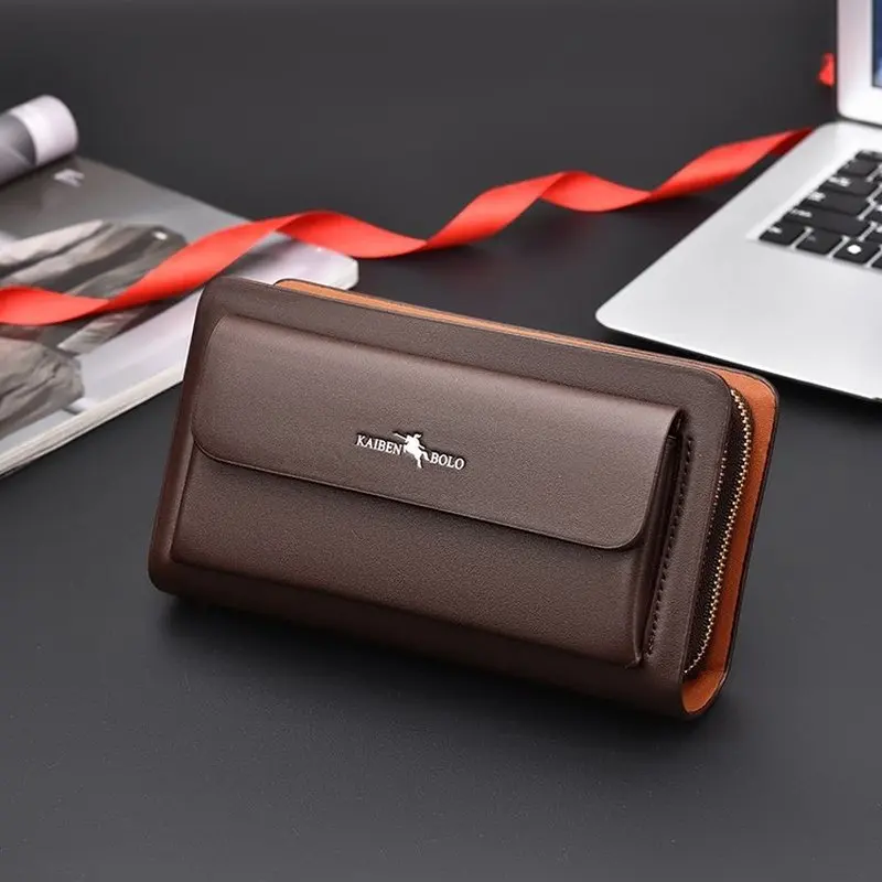 New Style Multi Card Slot Leather Wallet for Men Hand Woven Fashion Simple Ultra Thin Coin Purse