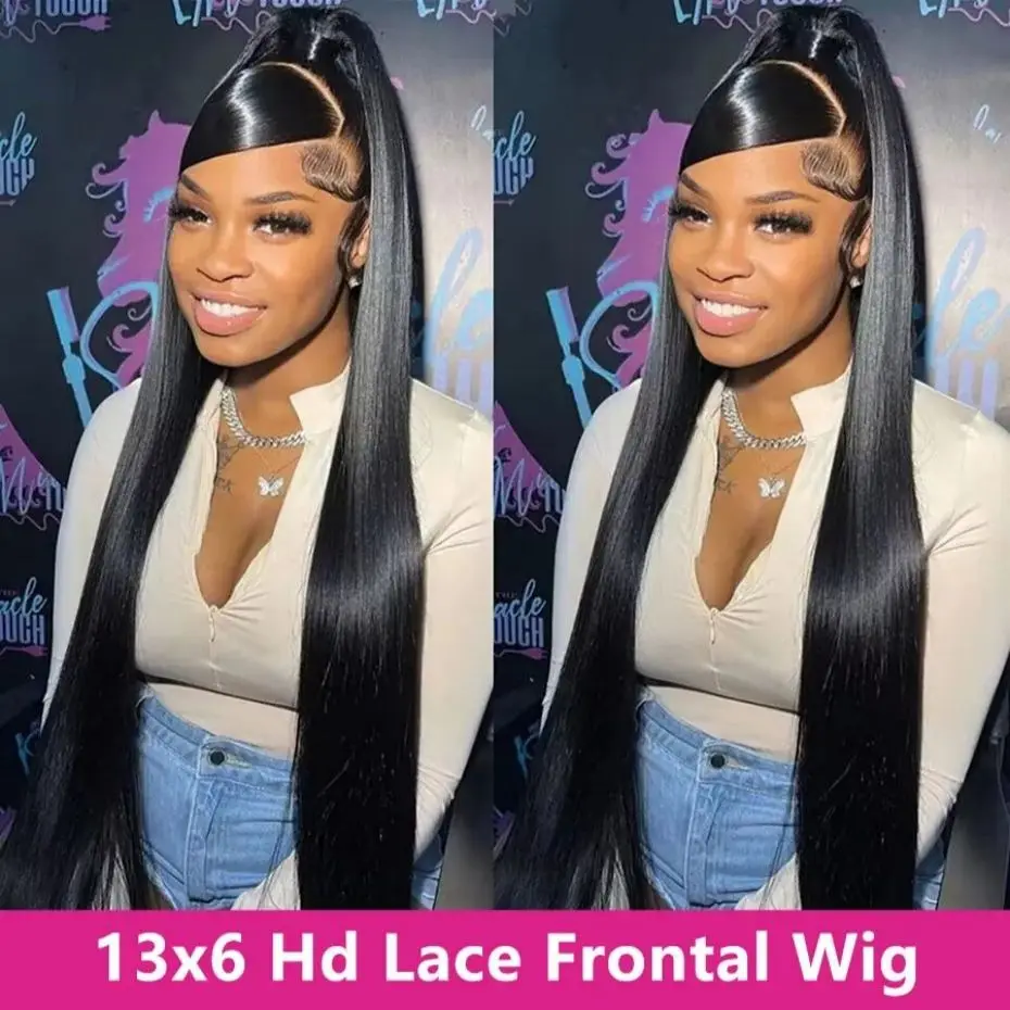 36 Inch Bone Straight Lace Frontal Human Hair Wig 13x4 13x6 Lace Front Wigs Peruvian Remy Hair For Black Women PrePlucked JARIN