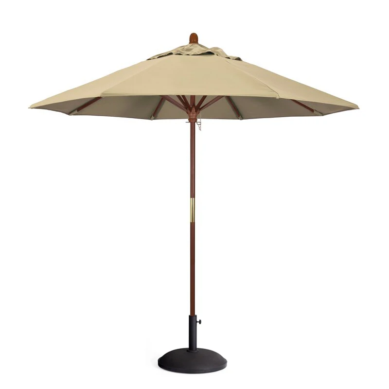 Solid Wood Central-Column Umbrella Commercial Small Umbrella Courtyard Garden Outdoor Custom Color Leisure Beach Umbrella