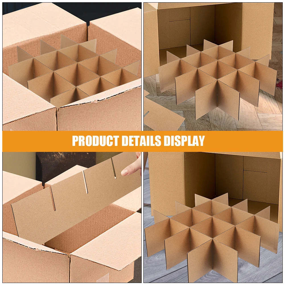 مجموعتان من فواصل الورق المقوى القوية لنقل الصناديق وأقسام قابلة للتخصيص لحلول التعبئة الآمن للوحة الزجاجية للأطباق