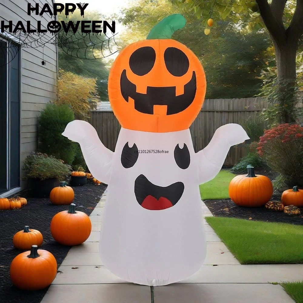 4.92FT Pumpkin Ghost Inflatable Toys Halloween Inflatable Model With LED Light Outdoor Party Garden Lawn Festival Decoration