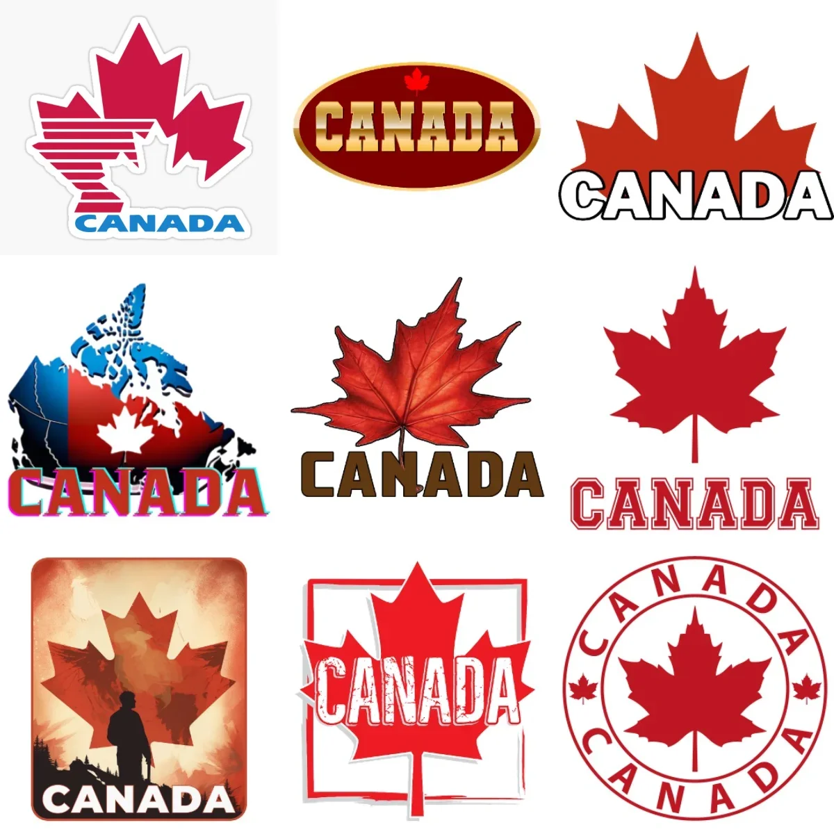 

Canada Flag Map Maple Leaves Creative PVC Sticker for Decorate Car Van Bicycle Helmet Window Wall Fridge Decal Accessorie
