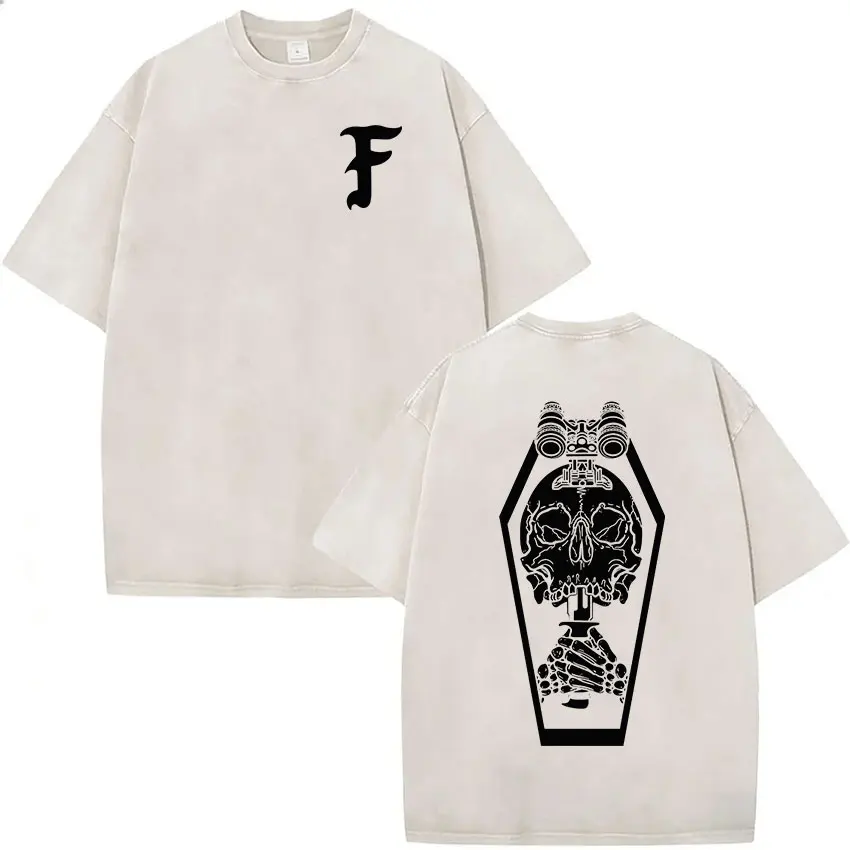 2026 Hot Sale Forward Observations Group Vintage Washed T Shirt Men's Classic Skeleton Punk Graphic Oversized T-shirt Streetwear