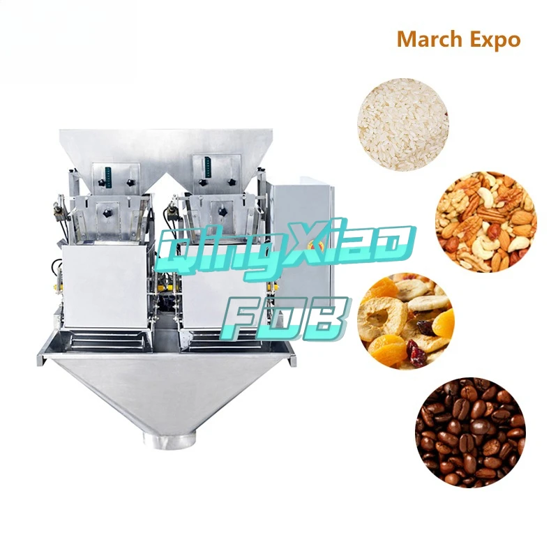 2 Head Automatic Mini Doypack Packing  Machine Z Type Lifting Granular Rice Corn  Nut Filling Packing Machine High Speed FOB Use