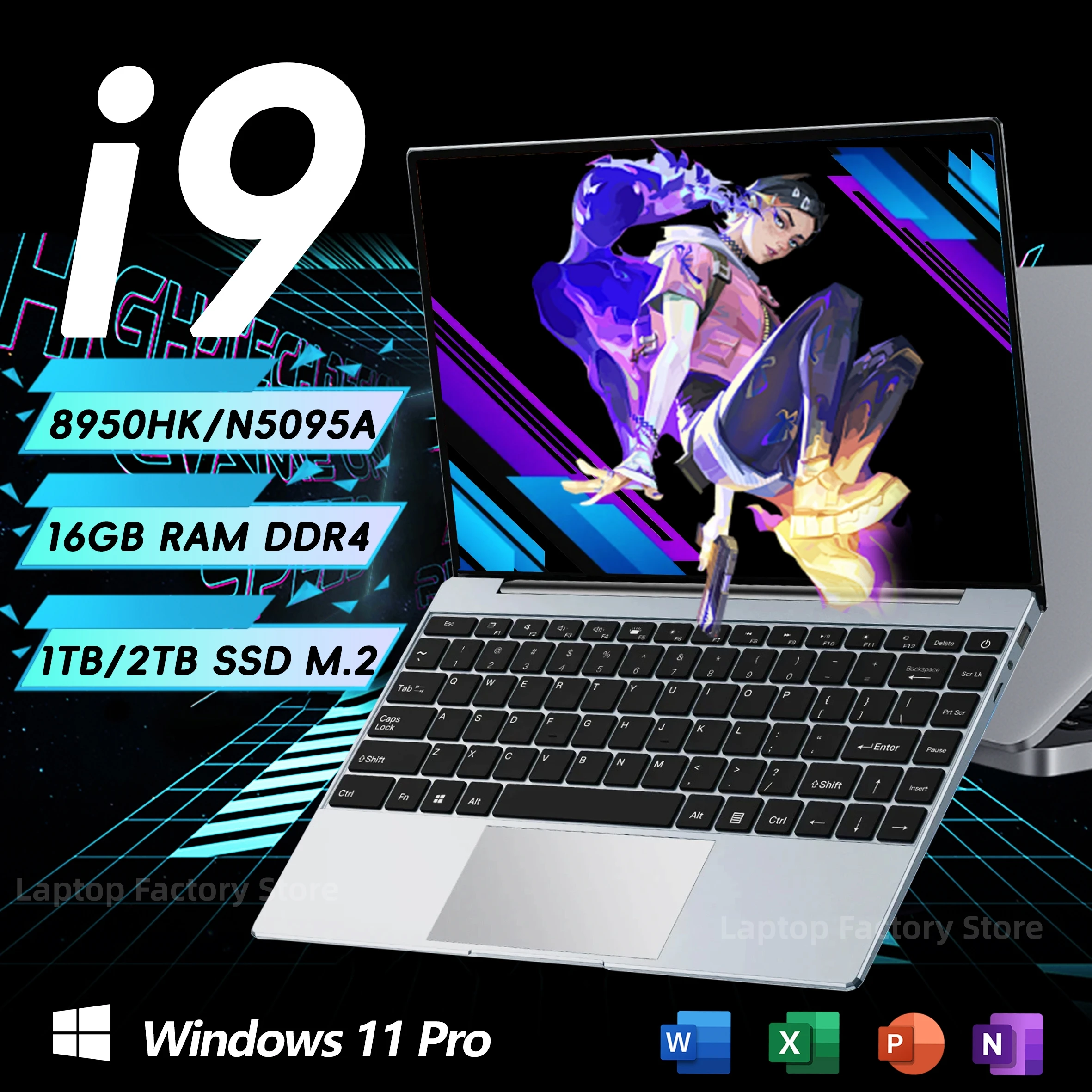 【セール中】i9 Windows 11 Pro搭載ノートパソコン Intel CORE i9-8950HK/N5095A ノートブック 14.1インチ 16GB RAM 1TB/2TB SSD 1920*1080HD ゲーミングノートパソコン PC ゲーマー向け