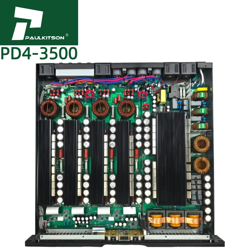 4-Channel Metal Subwoofer Amplifier 2/4/8 Ohm 4X6800W 1U Professional Class D Hi-Res Audio Power