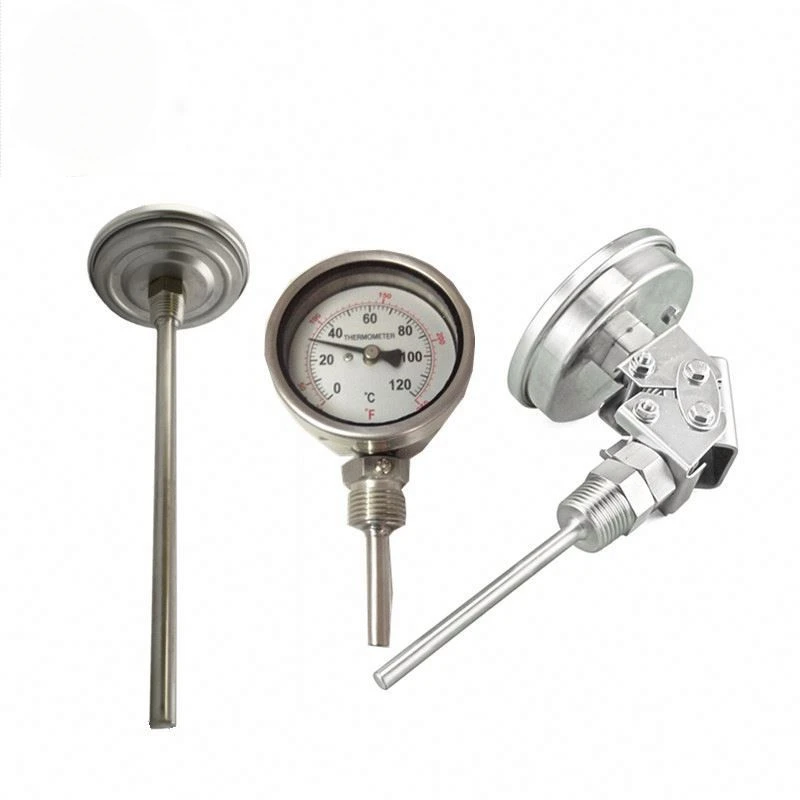 WSSE-481 industrial universal every angle bimetal thermometer temperature gauge with e type thermocouple