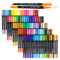 12/24/36/60/80/100/120PCS Dual-Tip Marker Pens Set Watercolor Brush Pens, Art Supplies for Coloring, Excellent Gift for Students