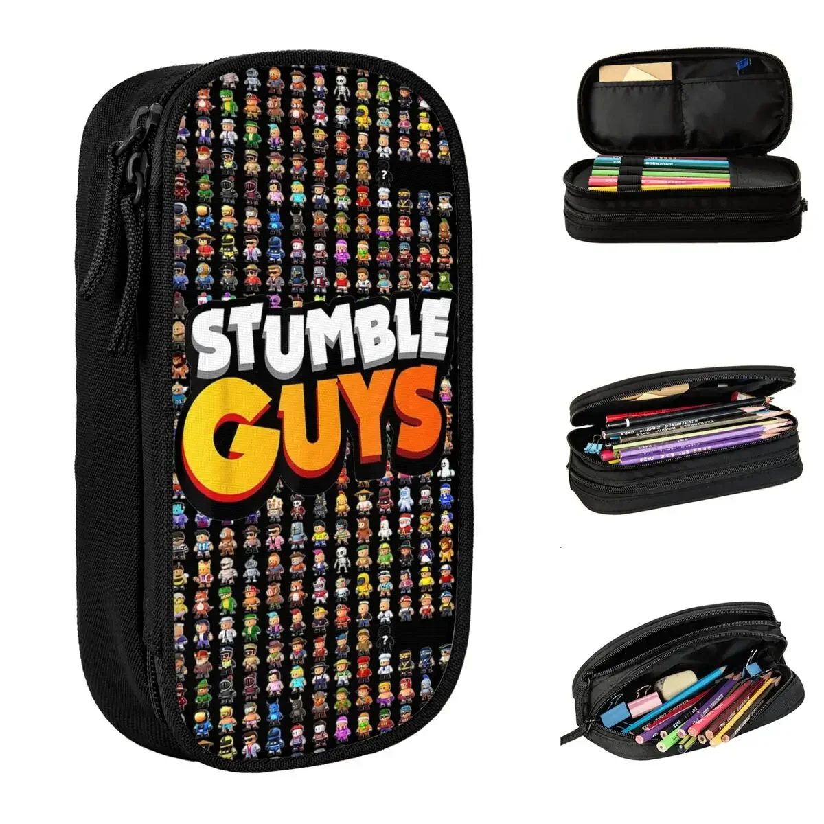 Estuches de lápices creativos Stumble Guys, divertidos estuches de lápices para videojuegos, portalápices, bolsa de almacenamiento para niños, suministros escolares, regalos, papelería