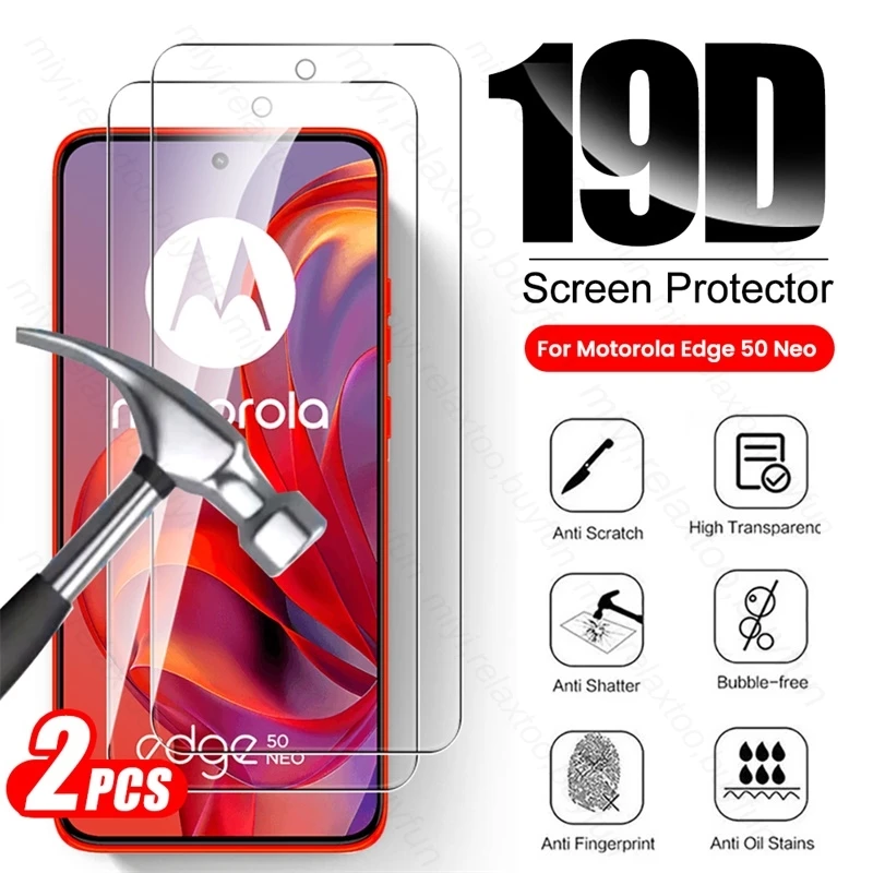 2Pcs 19D Tempered Glass for Motorola Edge 50 Neo 5G 2024 XT2409-5 6.4\