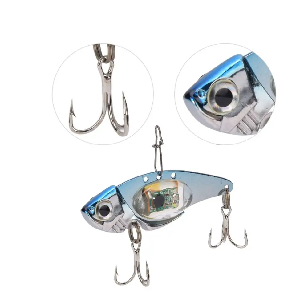 

2PCS Treble Hook Fishing Lure Light Vibration Flashing LED Lure Light Waterproof Lightweight Electronic Fishing Lamp Squid Bait