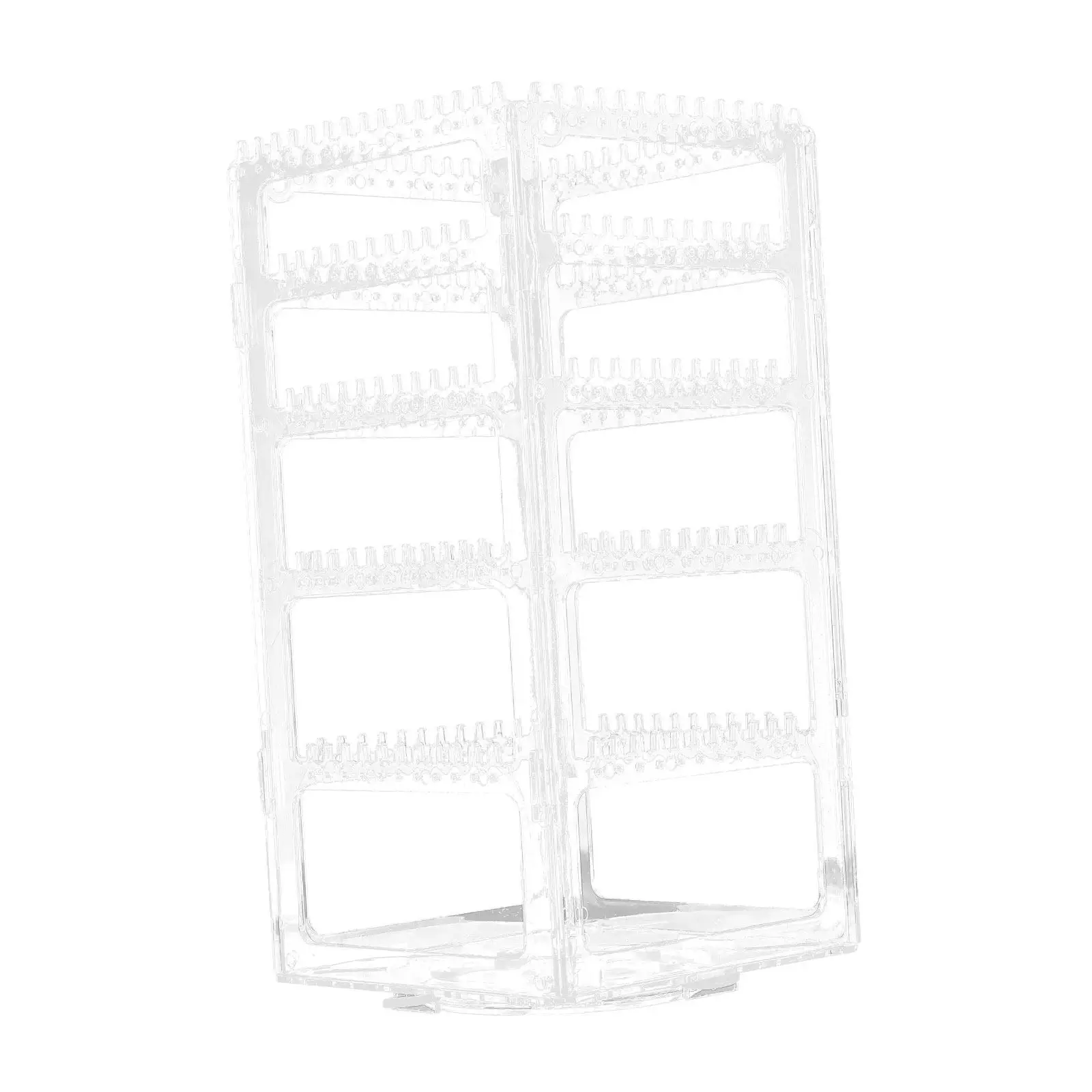 

Rotating Jewelry Display Rack Premium Plastic Earring Organizer Stand for Ear Studs Hoops Dangle Earrings Desktop Jewelry