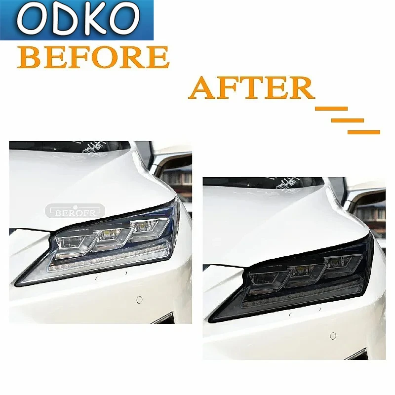 Smoked Black TPU Sticker Car Headlight Protective Film For Lexus ES 300h NX CT GS IS LC LS RX LX570 RC UX GX F Sport 2022