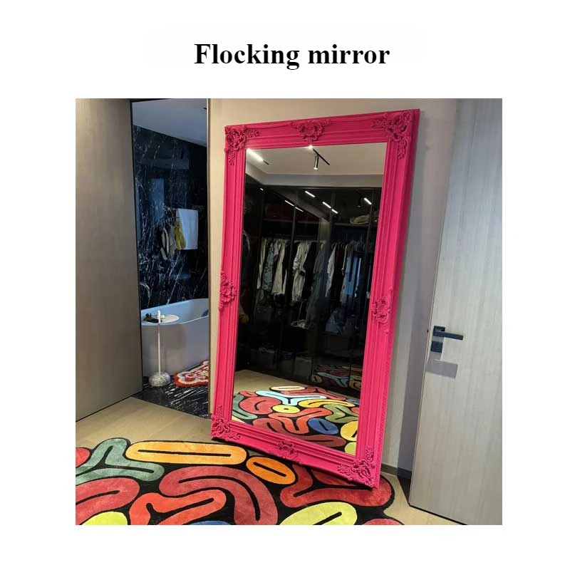 Designer Quality Mirror Square Nordic Oversize Length Living Room Floor Mirrors Full Body Pink House Espejo Room Decoration