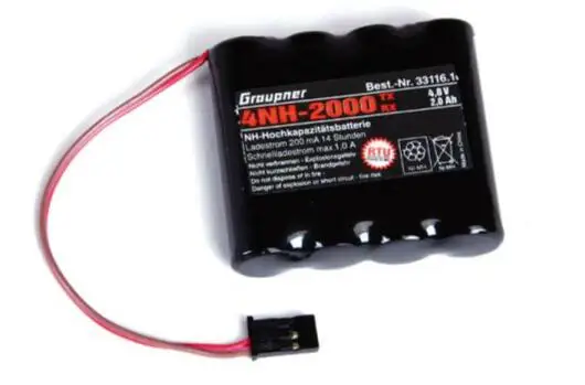 Graupner Akku 4NH 2000 TX RXRTU flach JR St Graupner 33116 AA 1.2VX4 cell 4.8V for MZ18 MX 20 Receiver battery