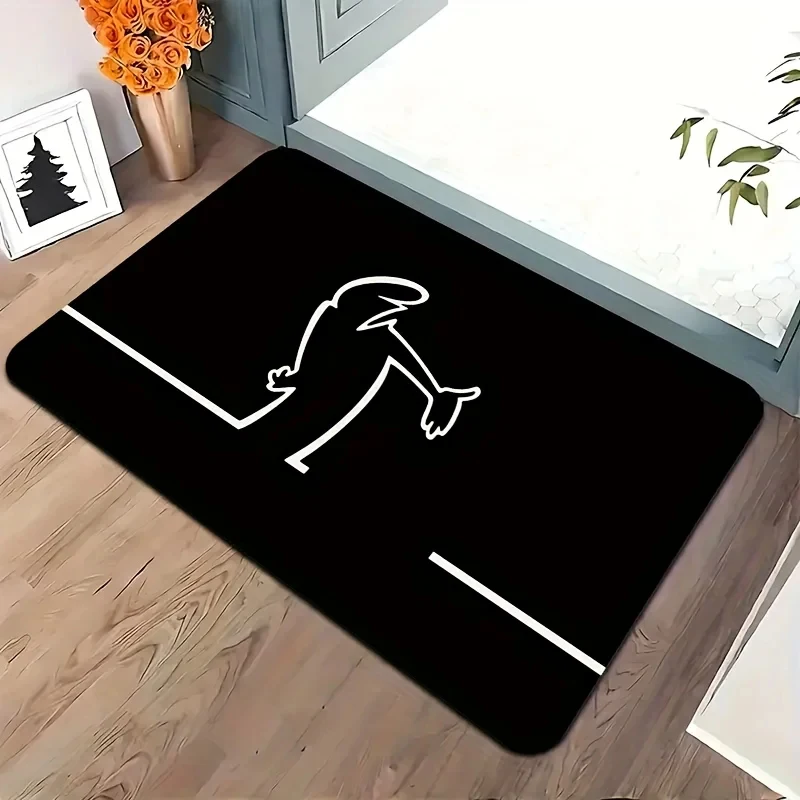 VIKAMA Ins Minimalist Floor Mat Abstract Human Outline Line Print Quick Dry Wear Resistant Household Bedroom Shower Rug